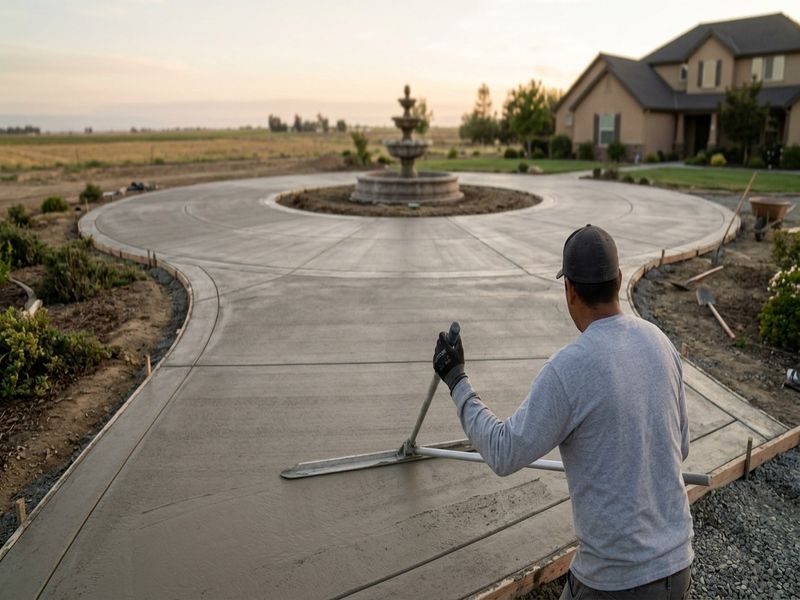 Circular Driveway Pour Modesto Ca