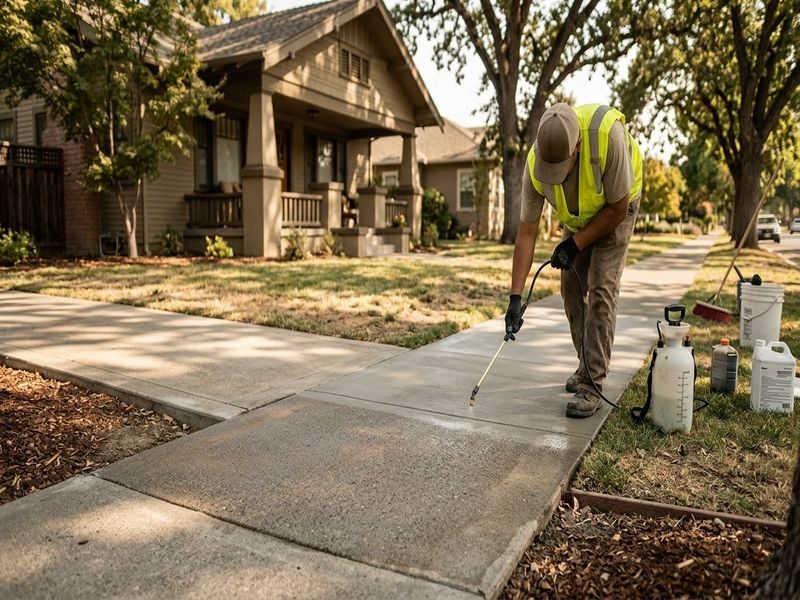 Sidewalk Cleaning Before Sealing Modesto Ca